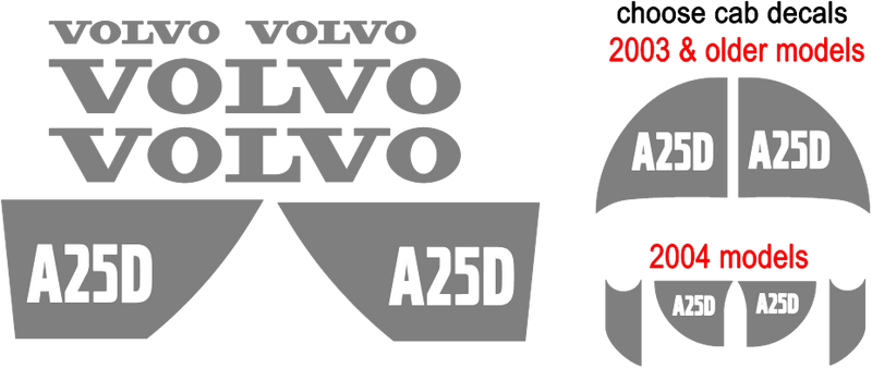 Volvo A25D Decal Set
