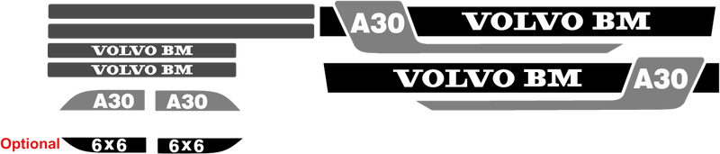 Volvo A30 Decal Set