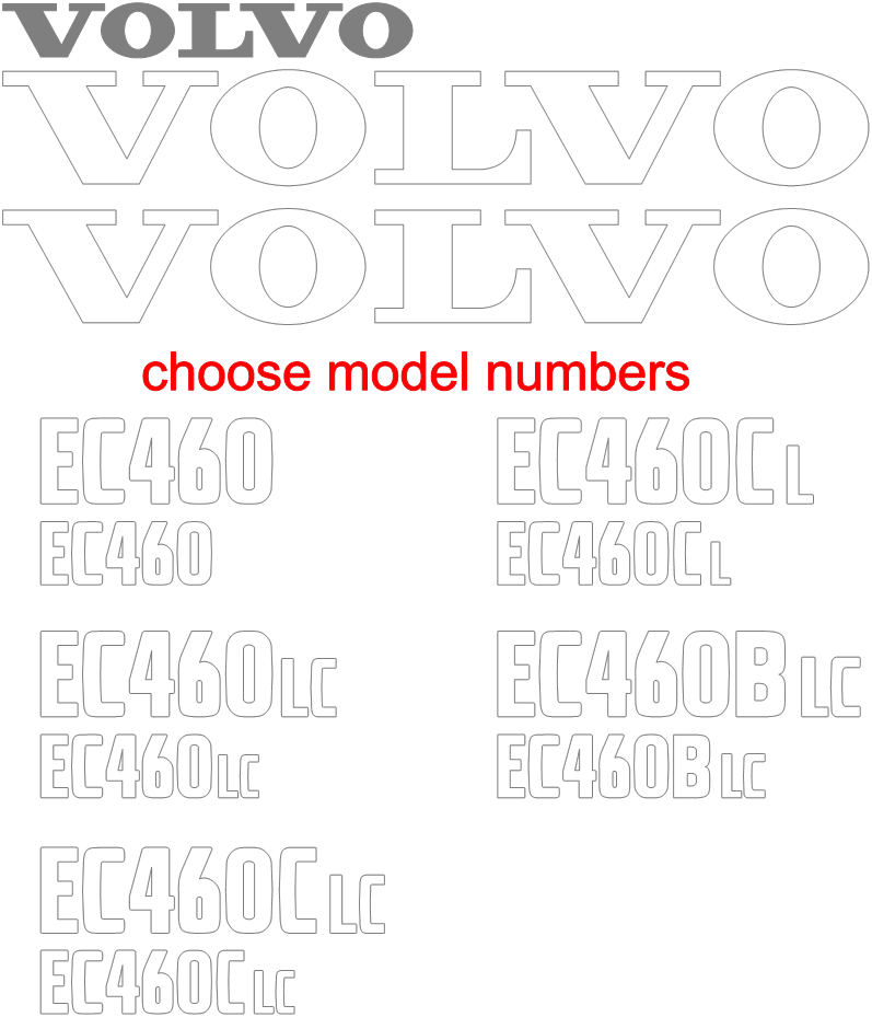 Volvo EC460C LC Decal Set