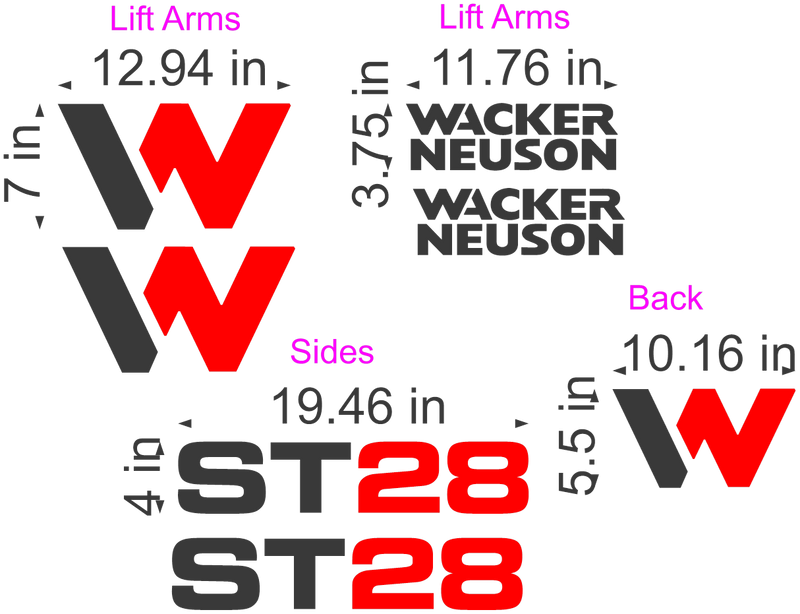 Wacker Neuson ST28  Decal Set